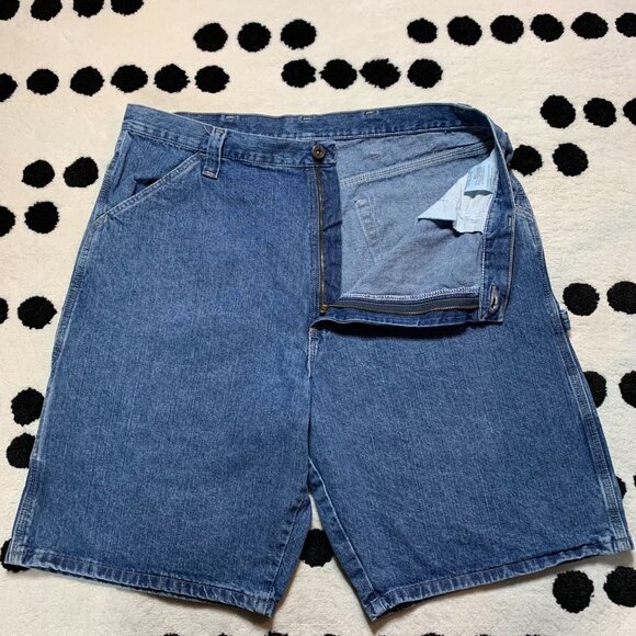 Vintage Y2K Wrangler Denim Carpenter Jorts Baggy Relaxed Fit Cargo Jean Shorts - Picture 3 of 11